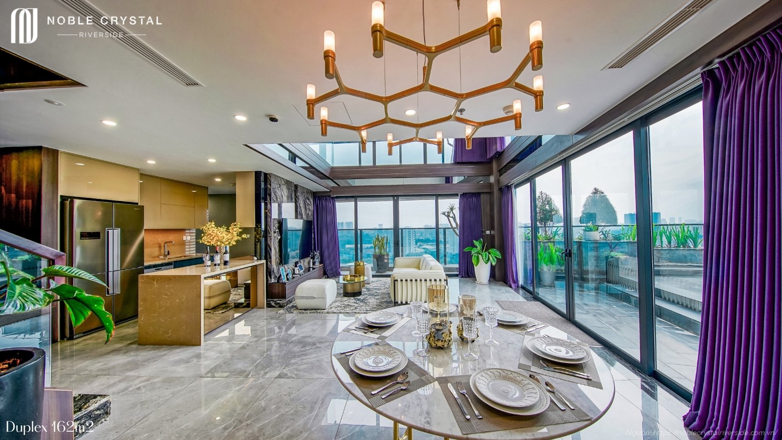 Nhà mẫu căn hộ 4 phòng ngủ - Duplex - 324m2 chung cư Noble Crystal Riverside quận 7