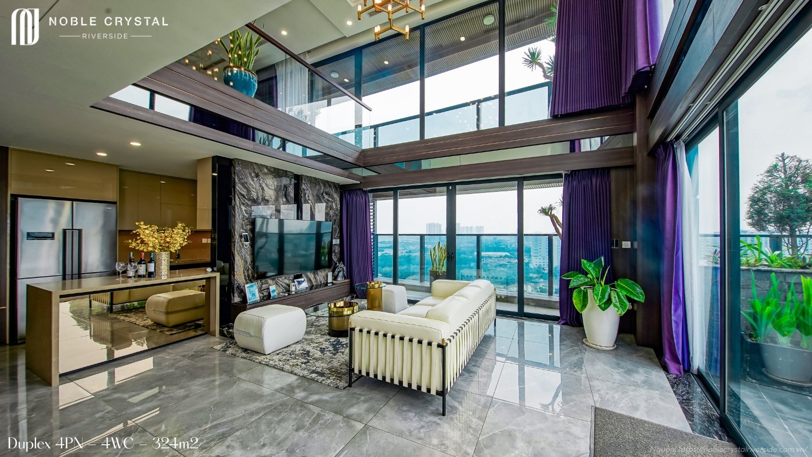 Nhà mẫu căn hộ 4 phòng ngủ - Duplex - 324m2 chung cư Noble Crystal Riverside quận 7