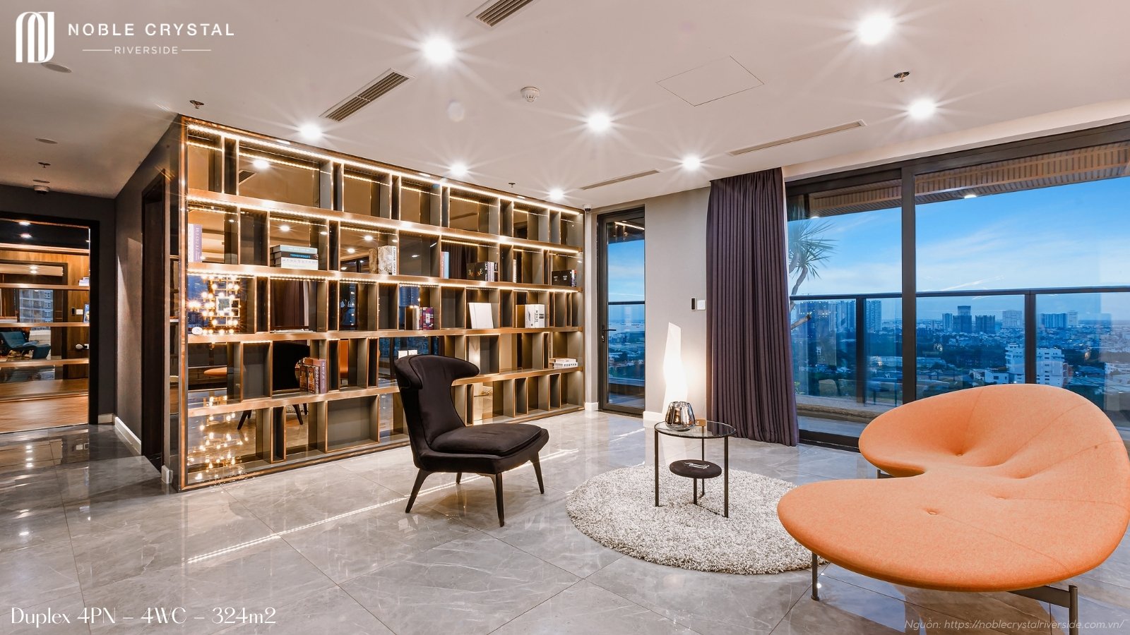 Nhà mẫu căn hộ 4 phòng ngủ - Duplex - 324m2 chung cư Noble Crystal Riverside quận 7