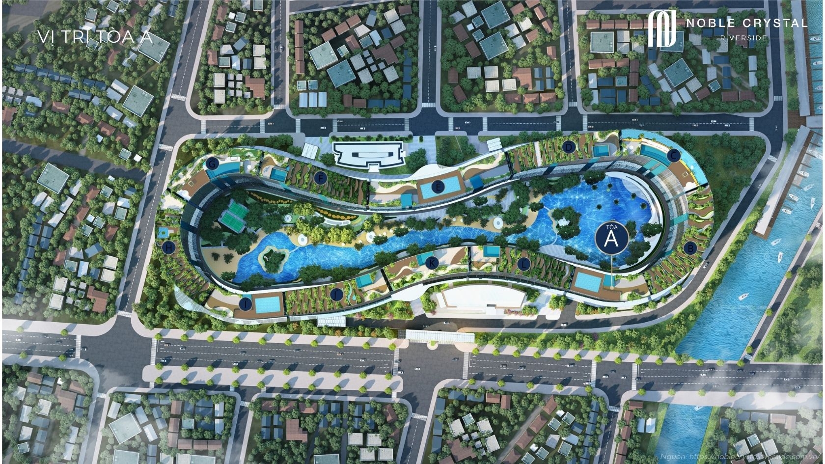 Mặt bằng điển hình Noble Crystal Riverside toà A