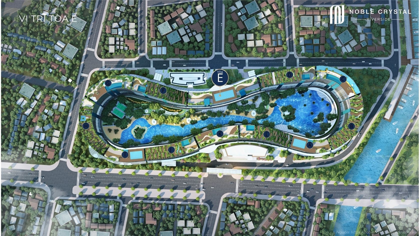 Mặt bằng điển hình Noble Crystal Riverside toà E