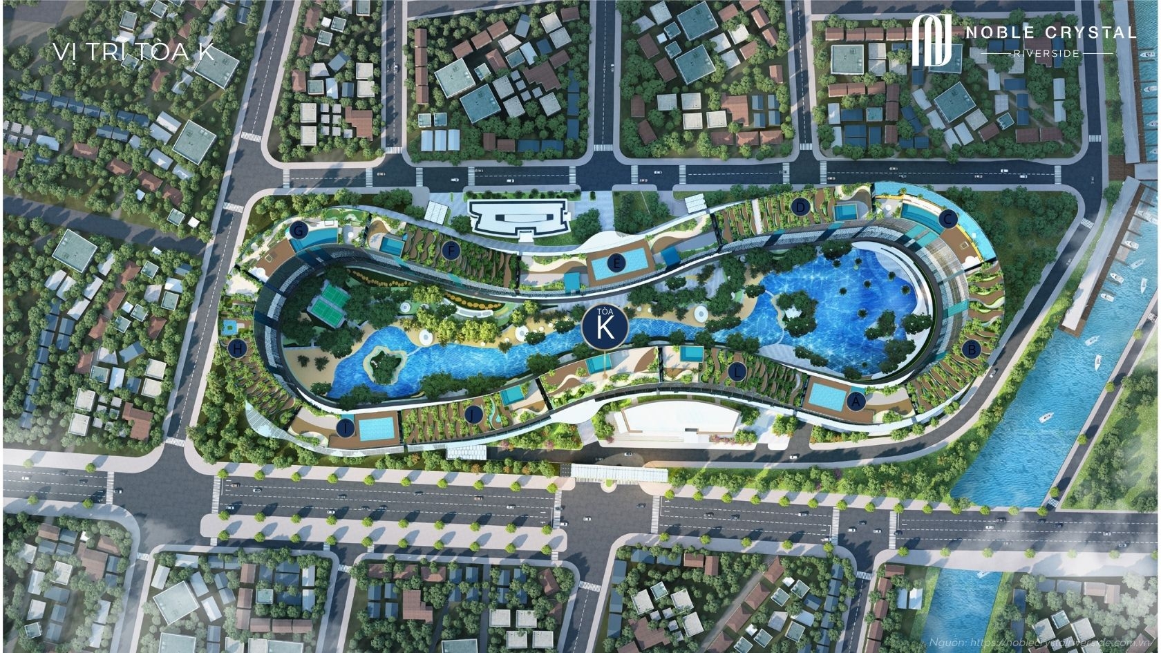 Mặt bằng điển hình Noble Crystal Riverside toà K