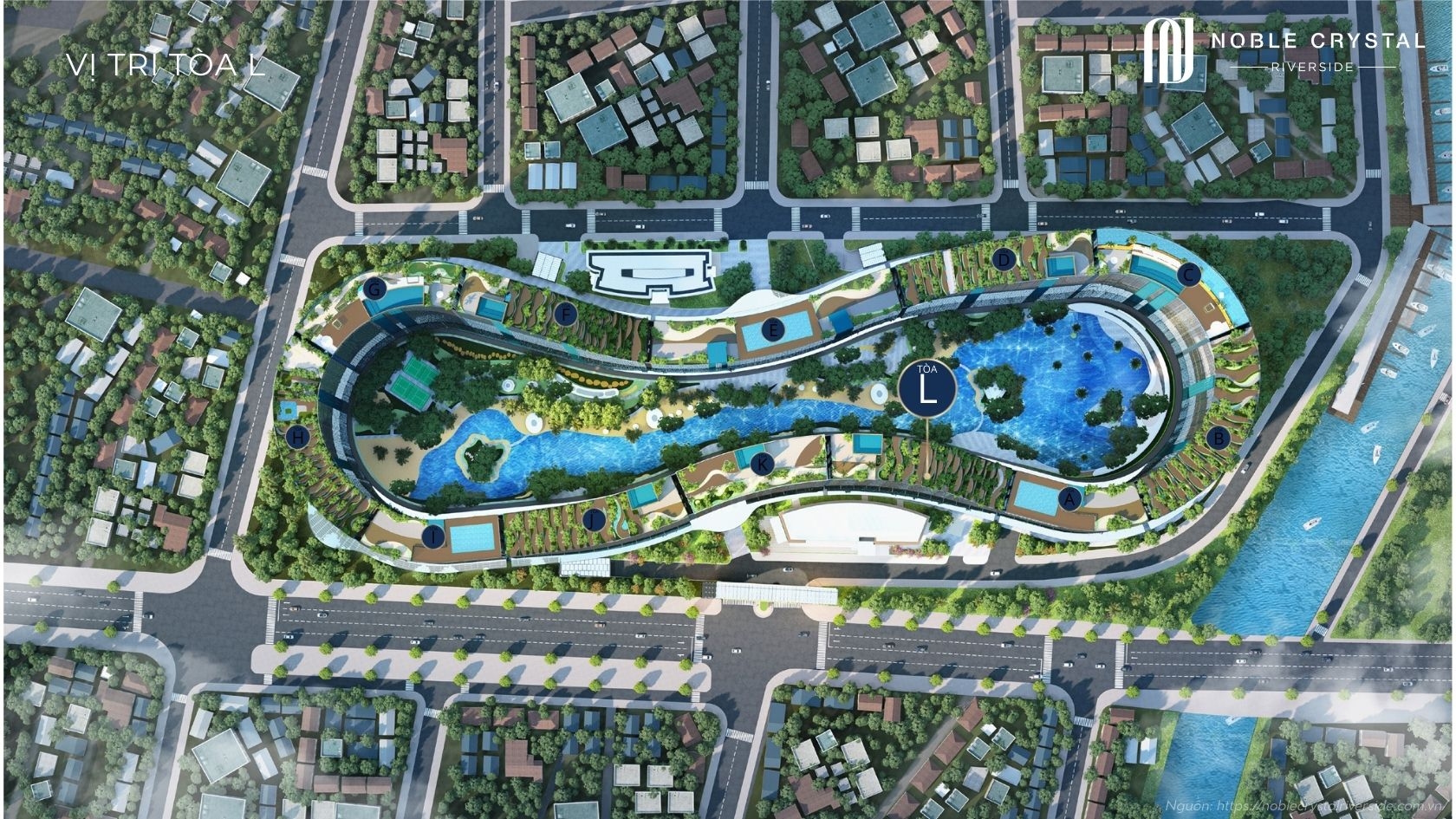 Mặt bằng điển hình Noble Crystal Riverside toà L