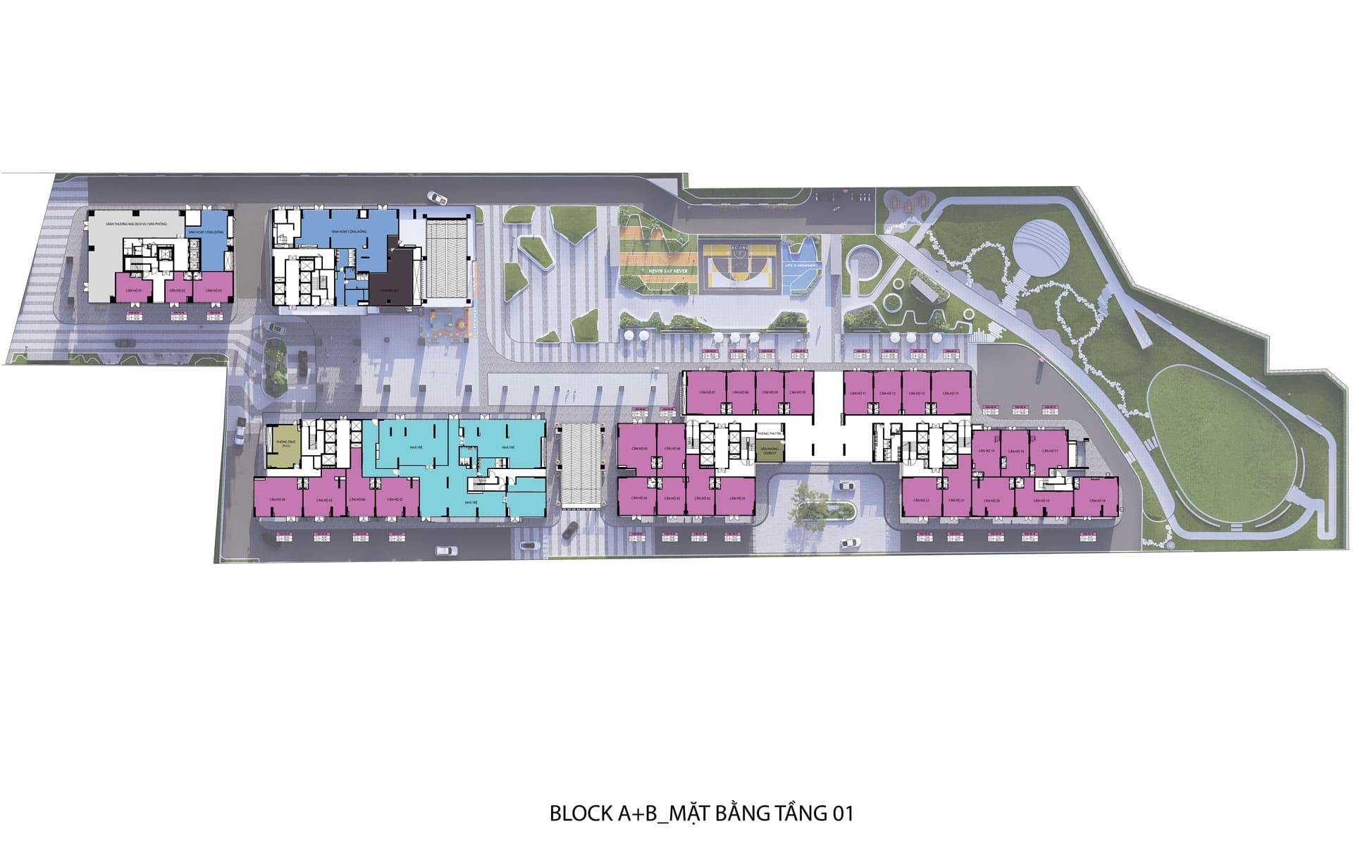 Bcons New Sky Thuan An 15 Mặt bằng khối đế Bcons New Sky