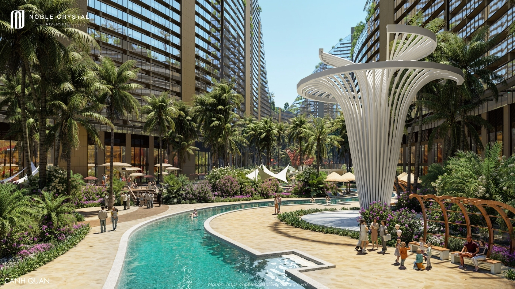Cảnh Quan đặc Quyền Nội Khu Dự án Noble Crystal Riverside