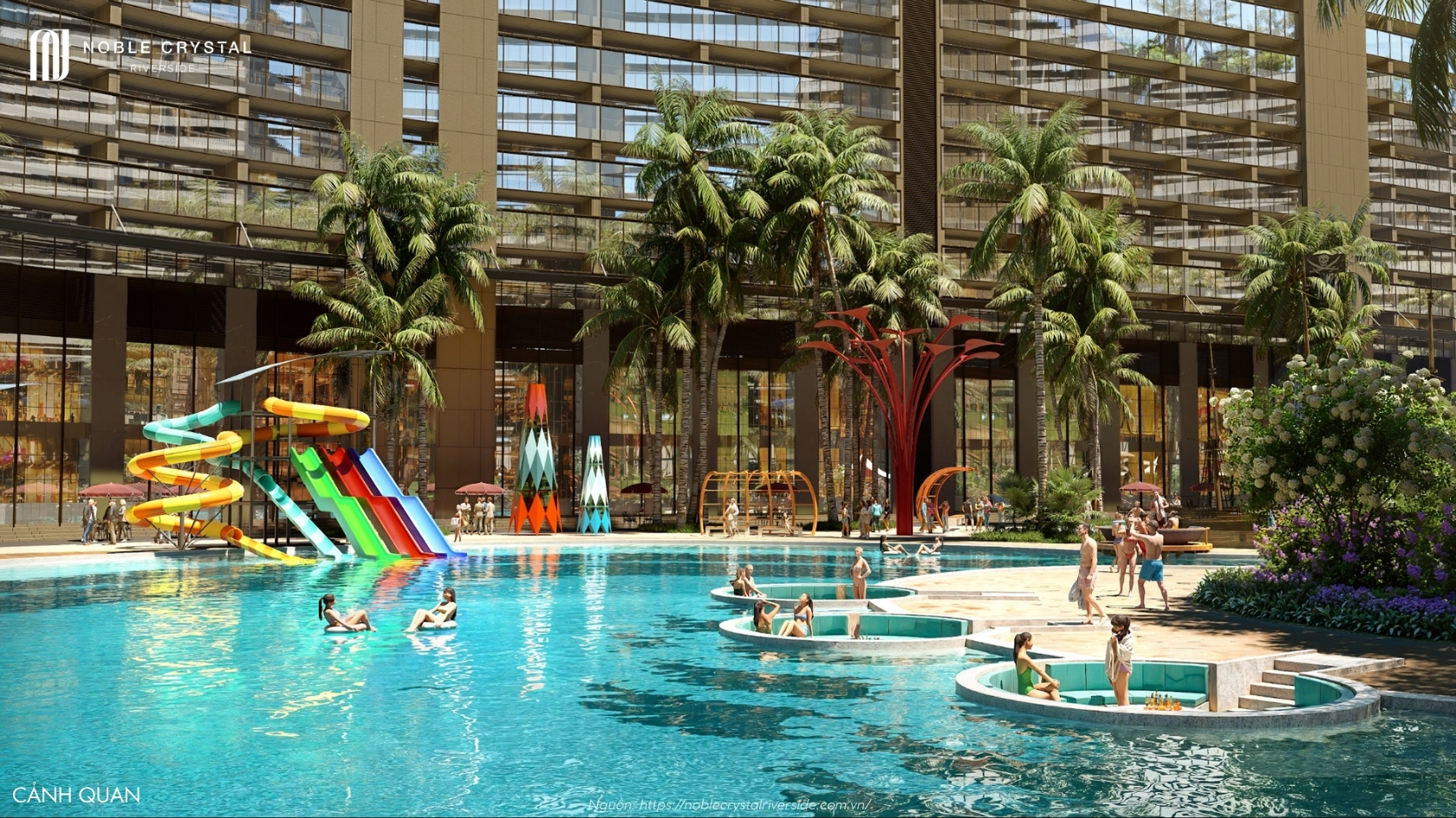 Cảnh Quan đặc Quyền Nội Khu Dự án Noble Crystal Riverside