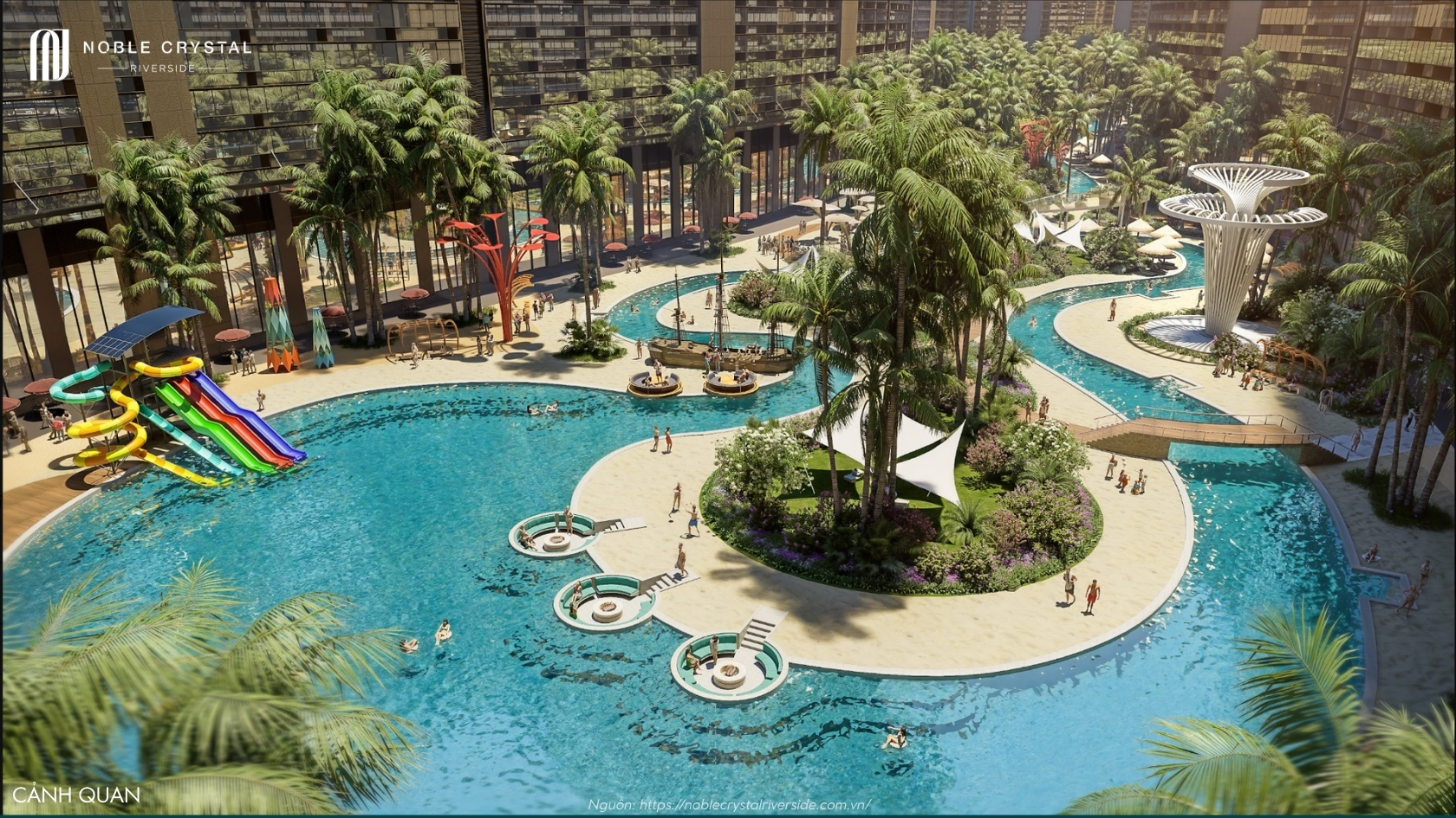 Cảnh Quan đặc Quyền Nội Khu Dự án Noble Crystal Riverside