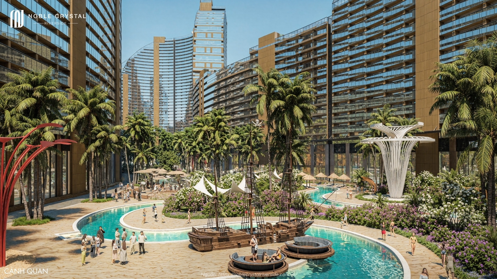 Cảnh Quan đặc Quyền Nội Khu Dự án Noble Crystal Riverside