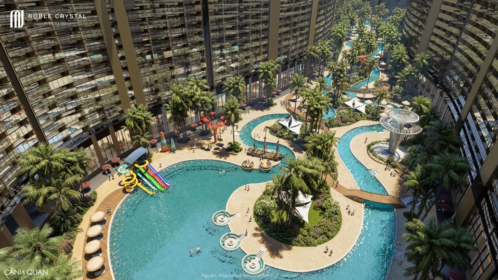 Cảnh Quan đặc Quyền Nội Khu Dự án Noble Crystal Riverside