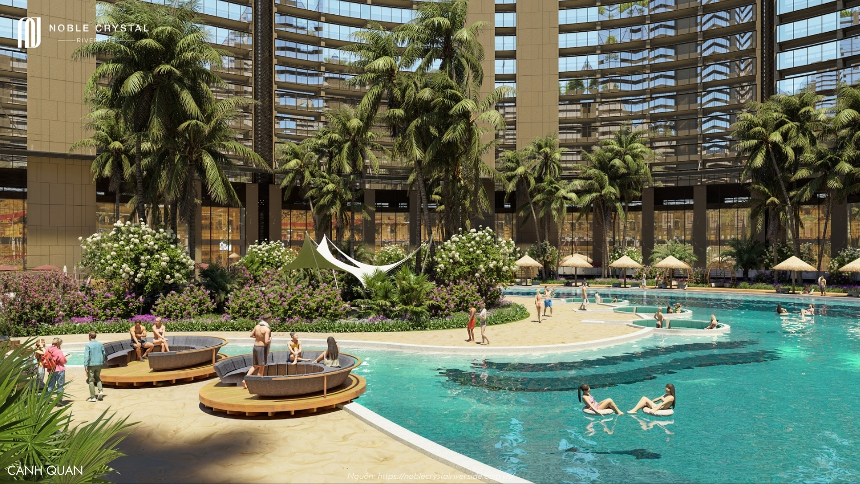Cảnh Quan đặc Quyền Nội Khu Dự án Noble Crystal Riverside