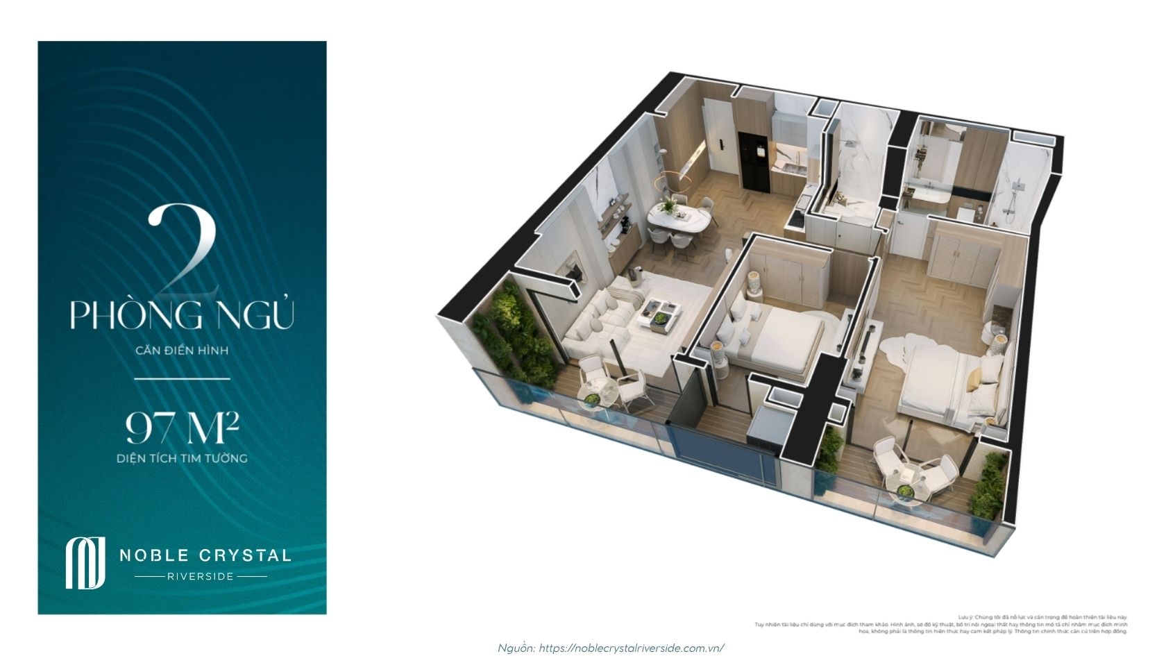 Layout Căn Hộ điển Hình Toà D Noble Crystal Riverside
