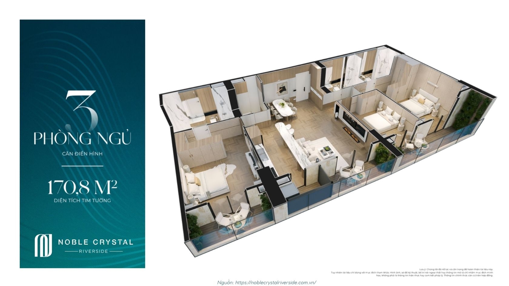 Layout Căn Hộ điển Hình Toà D Noble Crystal Riverside