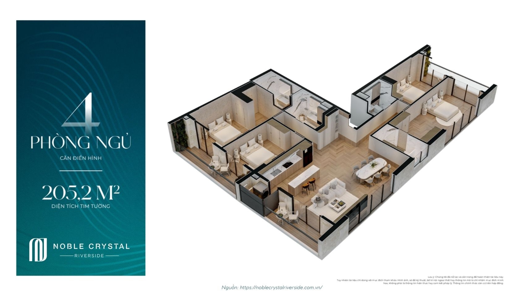 Layout Căn Hộ điển Hình Toà D Noble Crystal Riverside