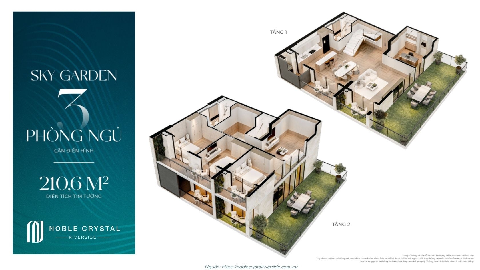 Layout Căn Hộ Sky Garden Toà D Noble Crystal Riverside