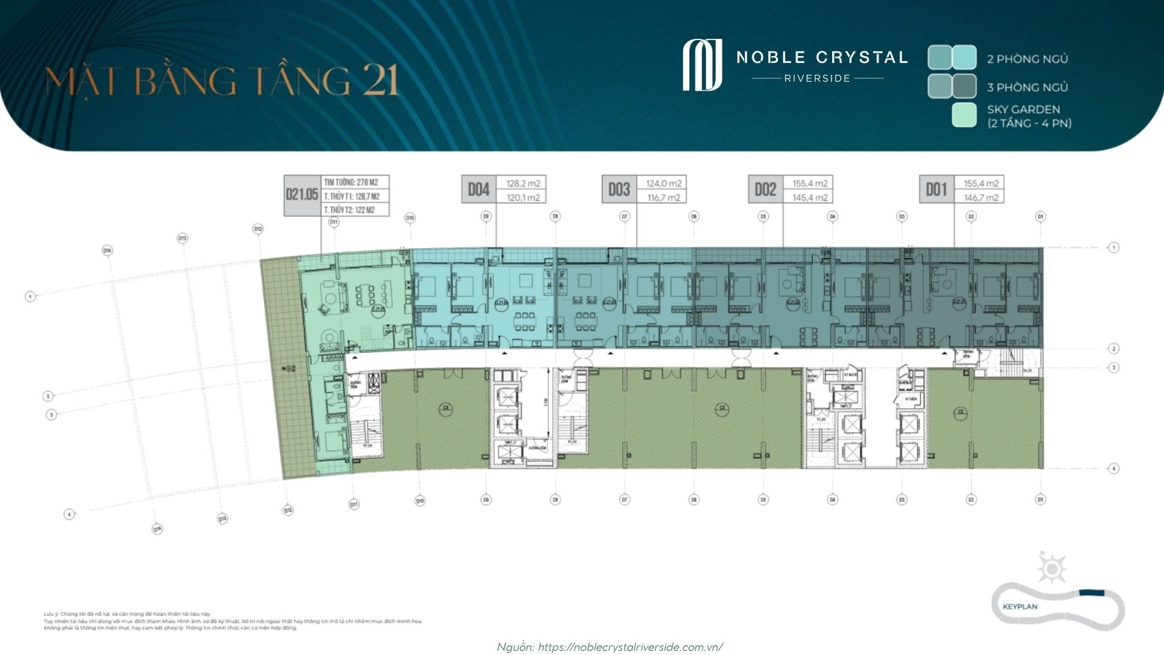 Mặt Bằng Tầng điển Hình Toà D Noble Crystal Riverside