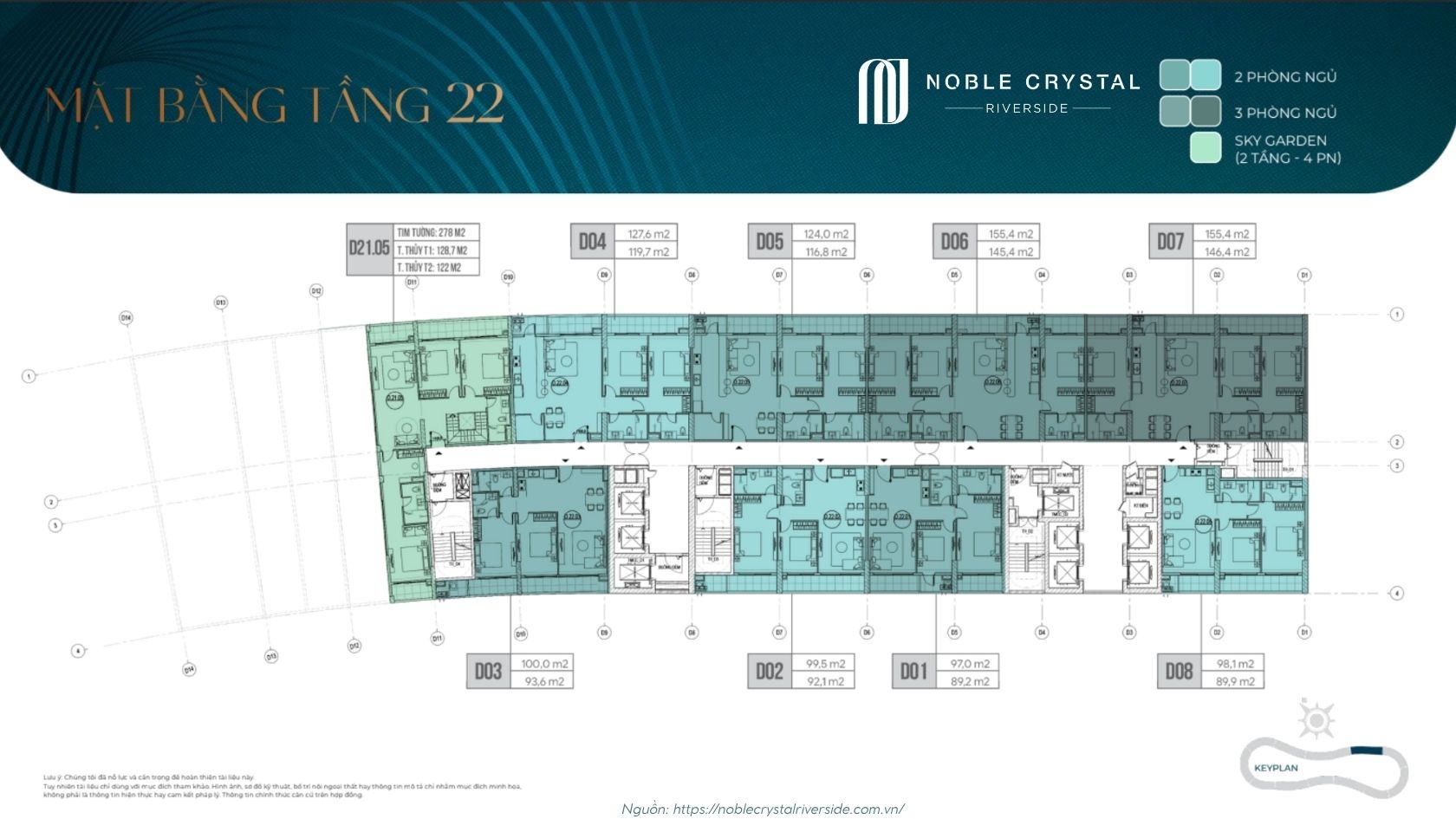 Mặt Bằng Tầng điển Hình Toà D Noble Crystal Riverside