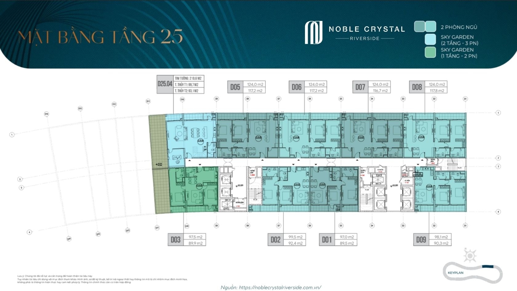 Mặt Bằng Tầng điển Hình Toà D Noble Crystal Riverside