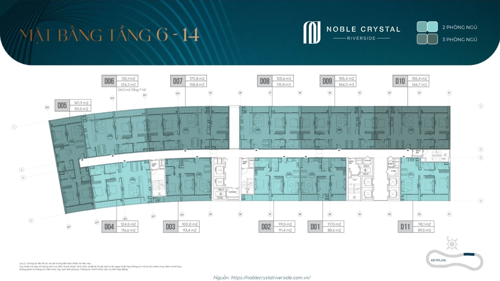 Mặt Bằng Tầng điển Hình Toà D Noble Crystal Riverside