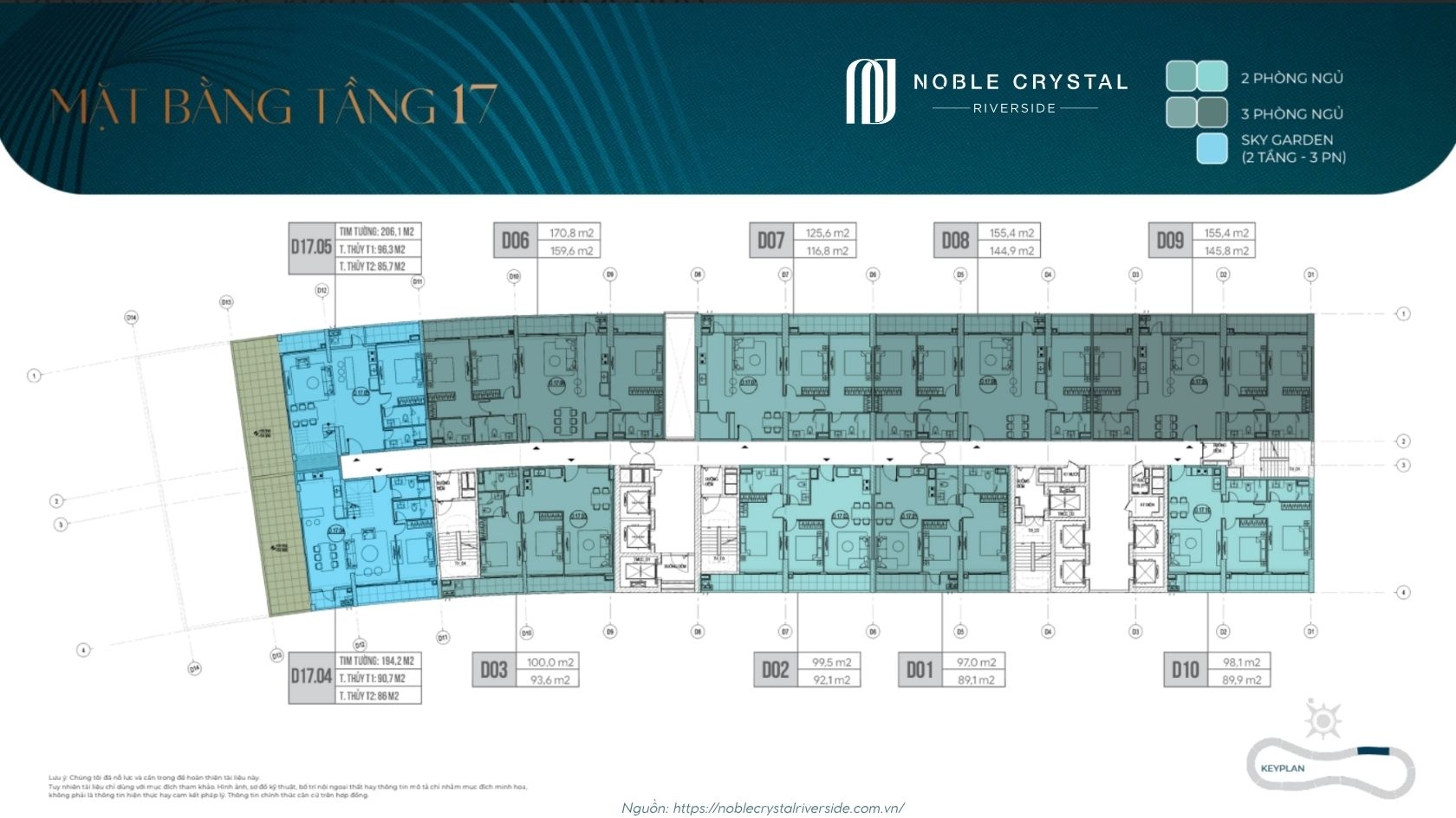 Mặt Bằng Tầng điển Hình Toà D Noble Crystal Riverside