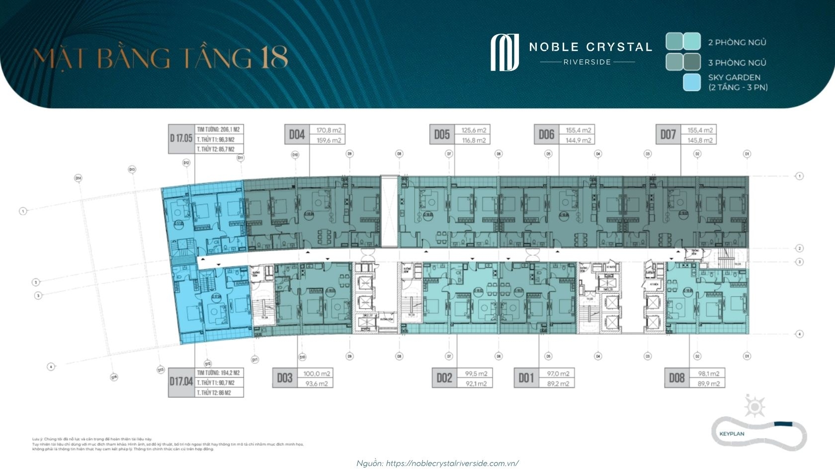Mặt Bằng Tầng điển Hình Toà D Noble Crystal Riverside