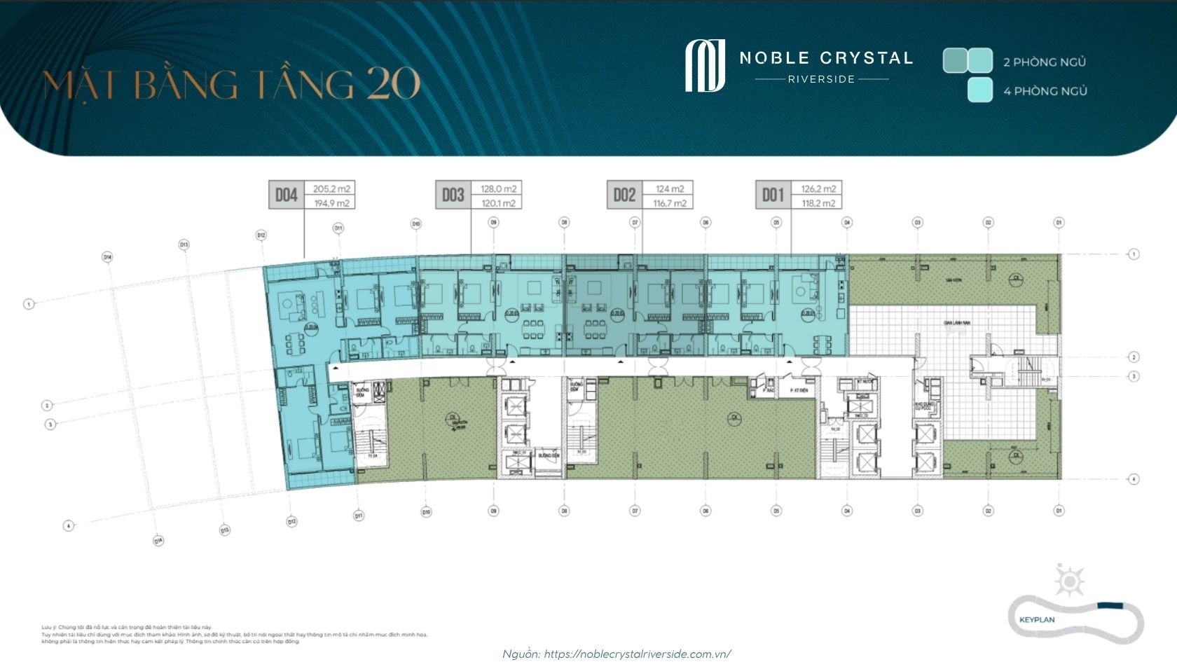 Mặt Bằng Tầng điển Hình Toà D Noble Crystal Riverside