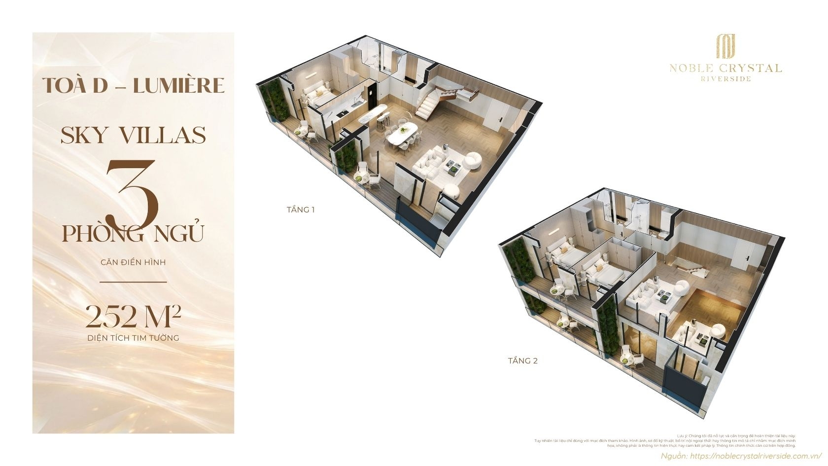 Các Loại Hình Căn Hộ Toà D Lumière Noble Crystal Riverside