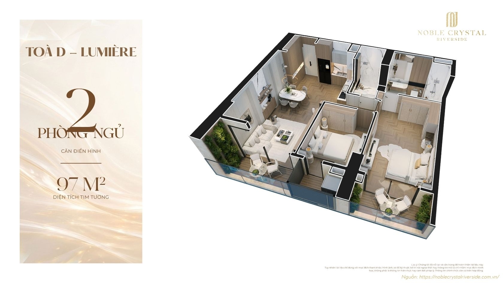 Các Loại Hình Căn Hộ Toà D Lumière Noble Crystal Riverside