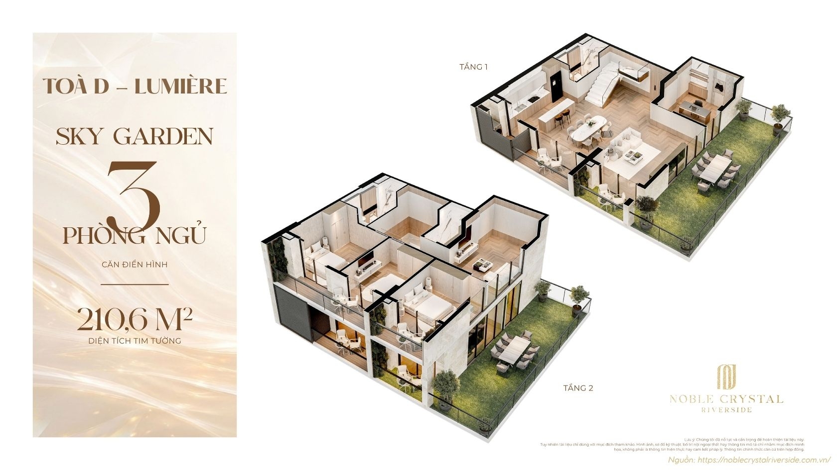 Các Loại Hình Căn Hộ Toà D Lumière Noble Crystal Riverside