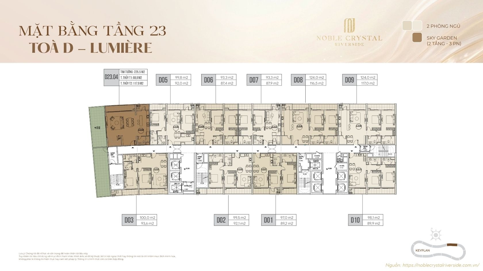 Mặt Bằng Toà D Lumière Noble Crystal Riverside
