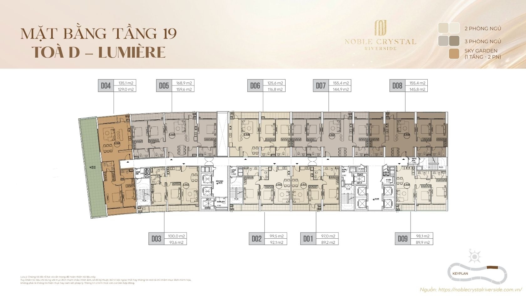 Mặt Bằng Toà D Lumière Noble Crystal Riverside